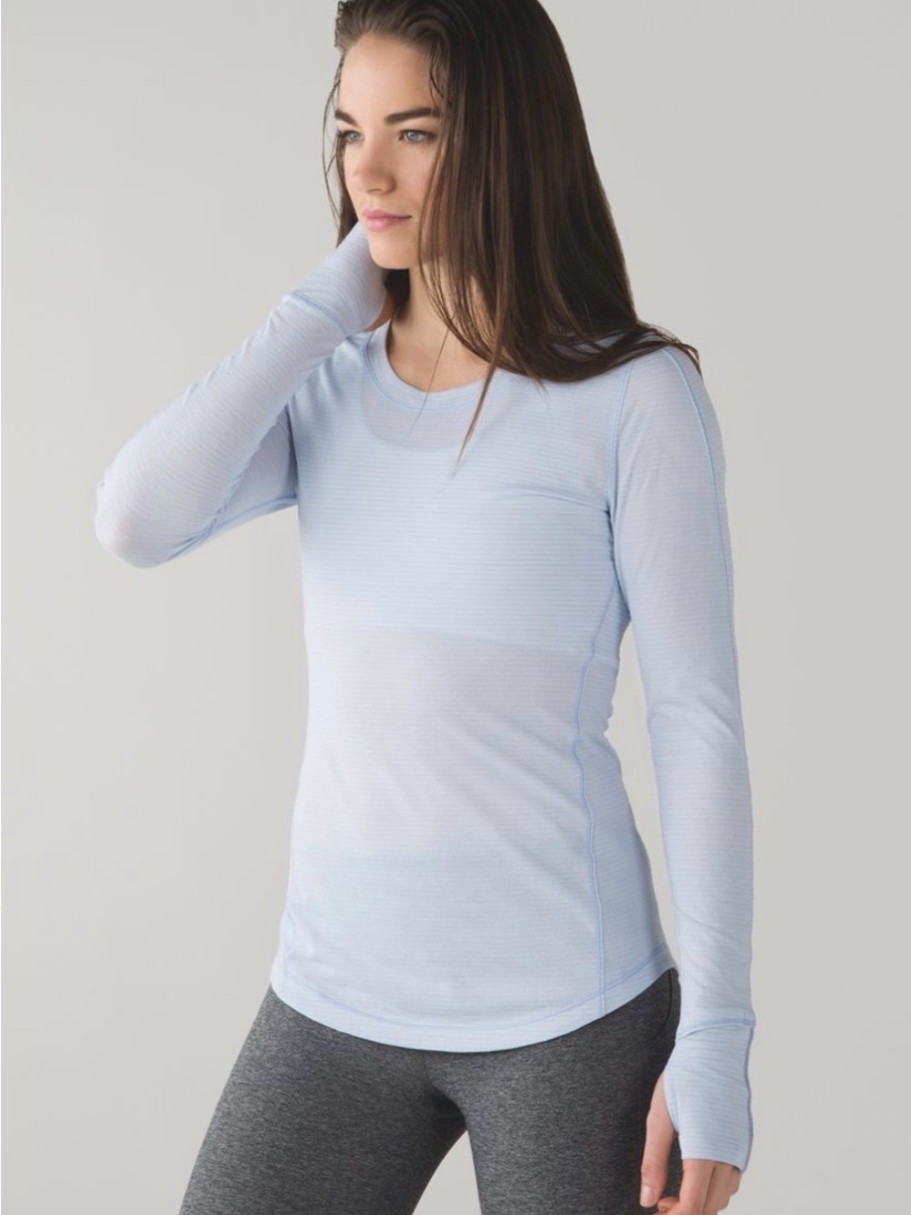 Lululemon 5 Mile Long Sleeve – Heathered Chalk | Lightweight Run Top Small